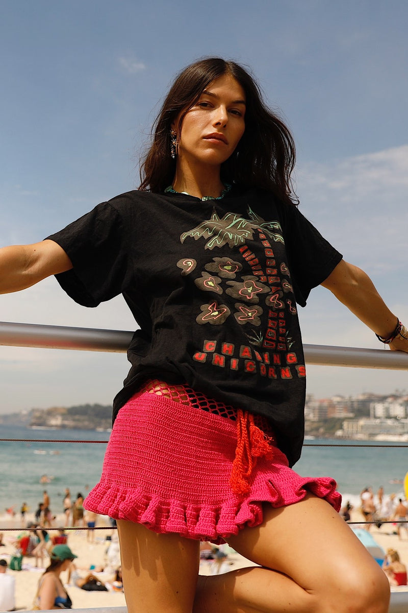 Satisfy My Soul Crochet Skirt - Cherry