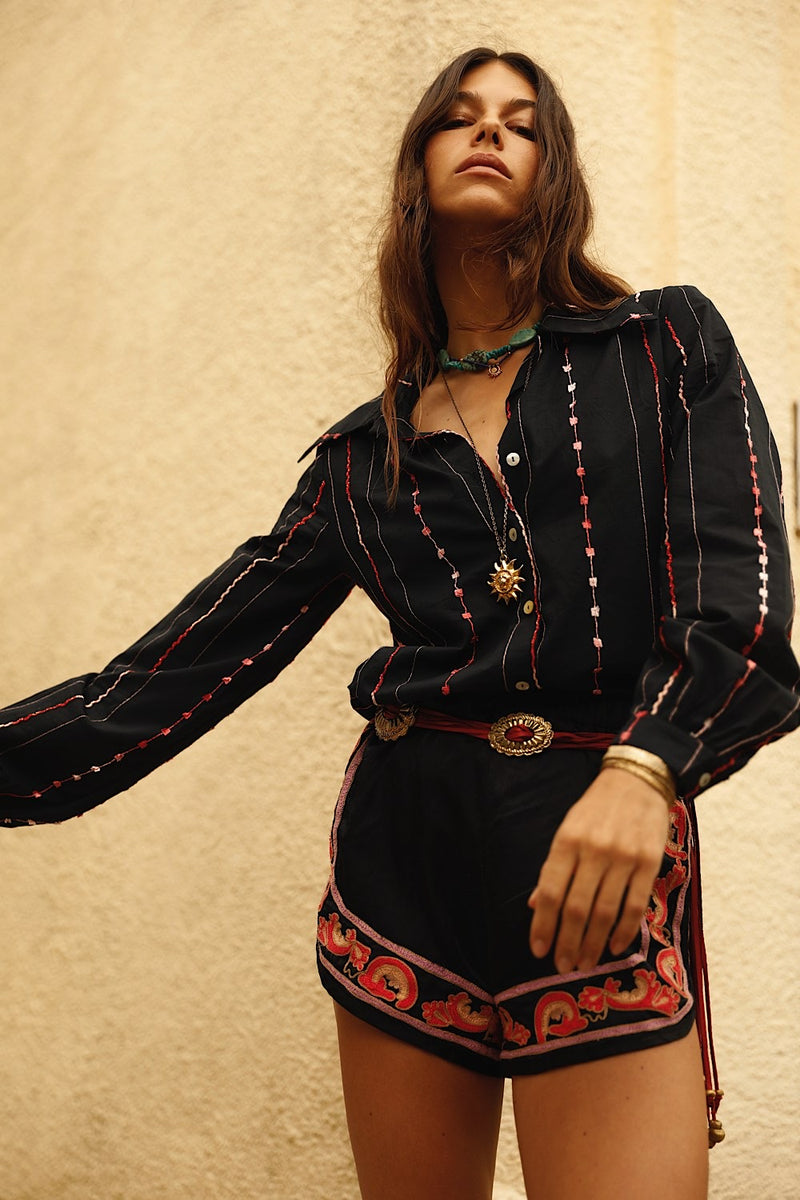 End of the Line Cotton Long Sleeve Blouse