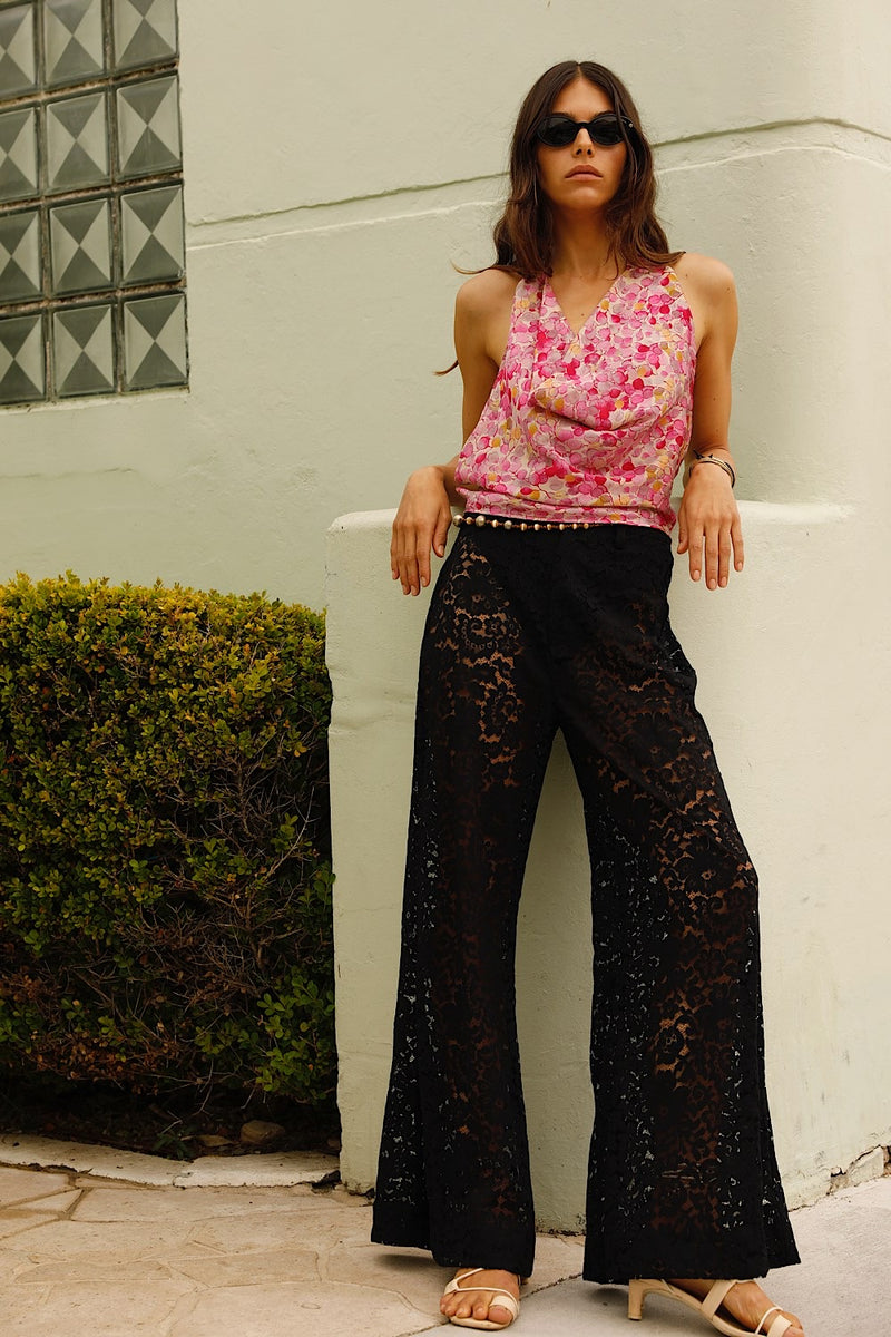 Cherry Blossom Girl Silk Halter Top