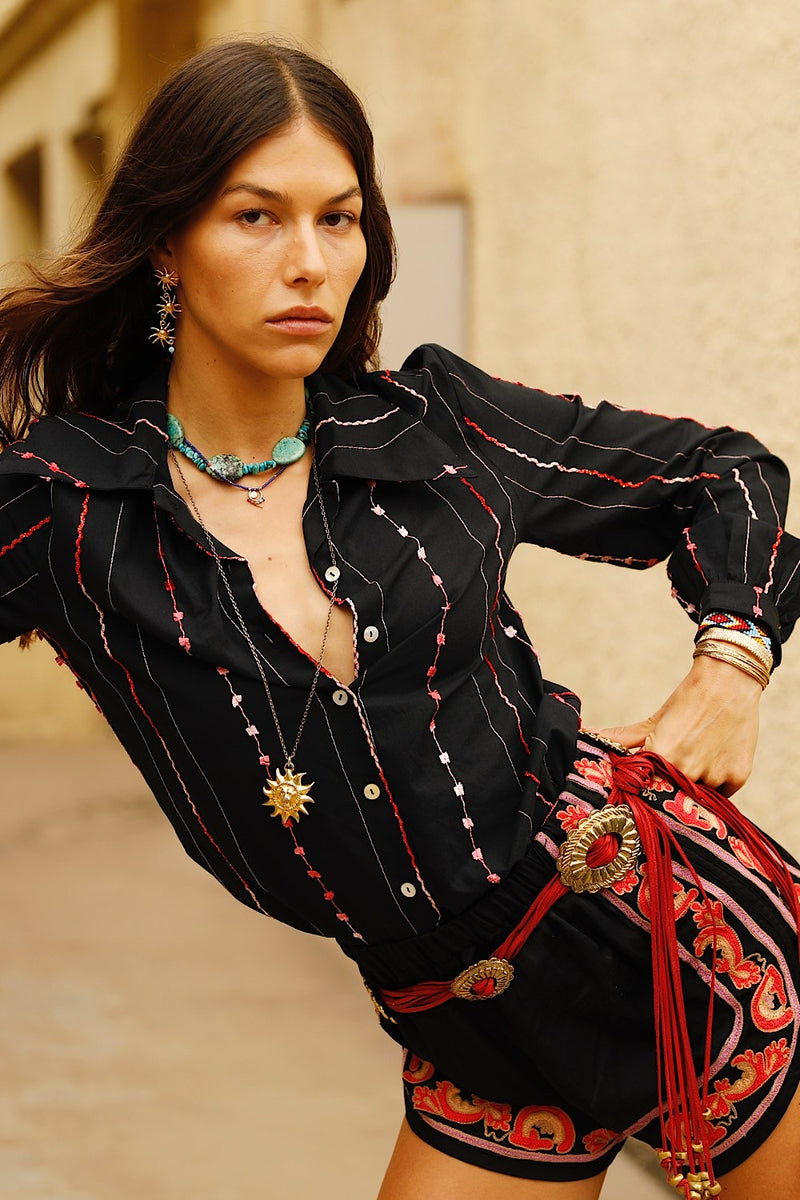 End of the Line Cotton Long Sleeve Blouse