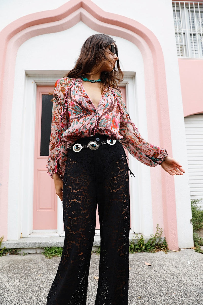 Back in Black Lace Flare Pants