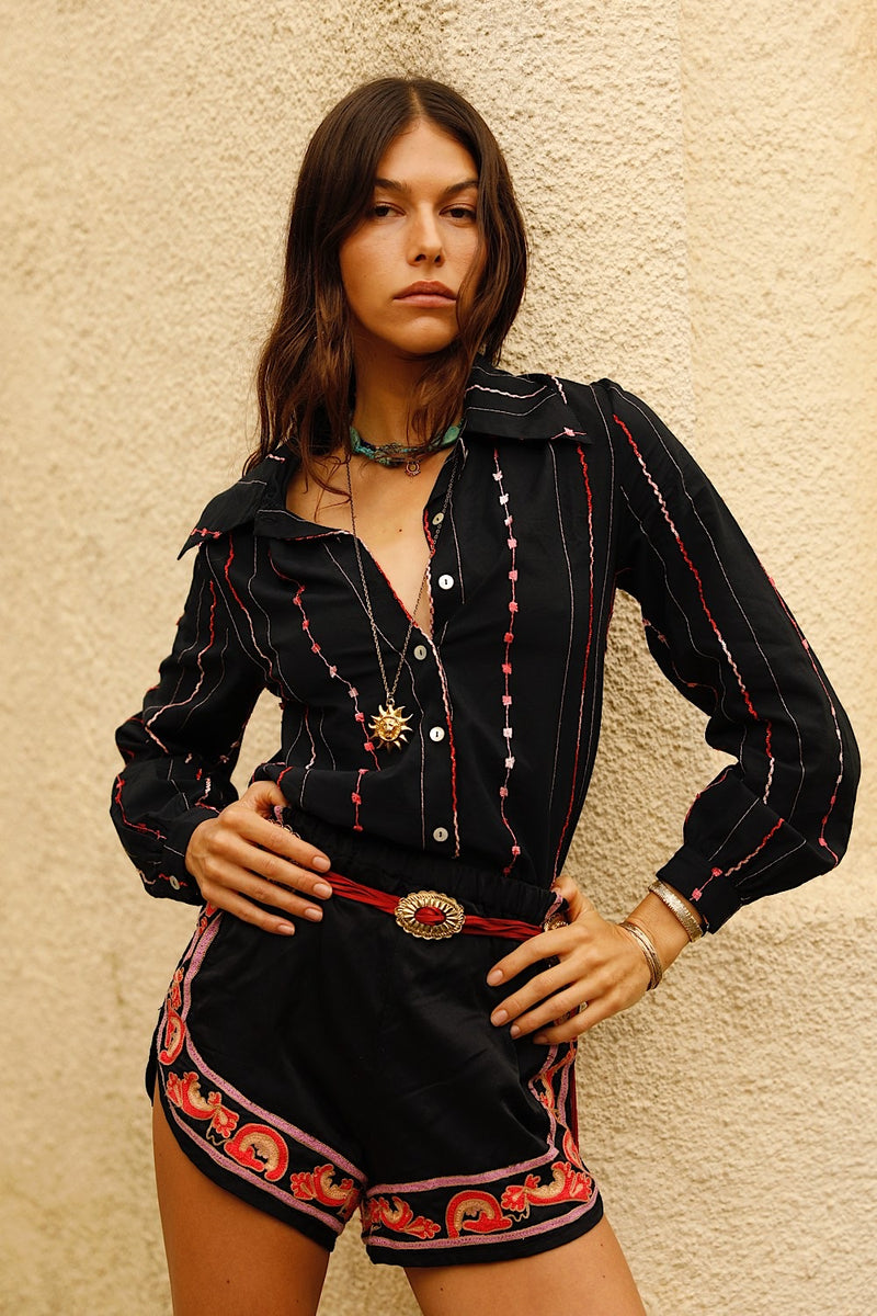 End of the Line Cotton Long Sleeve Blouse