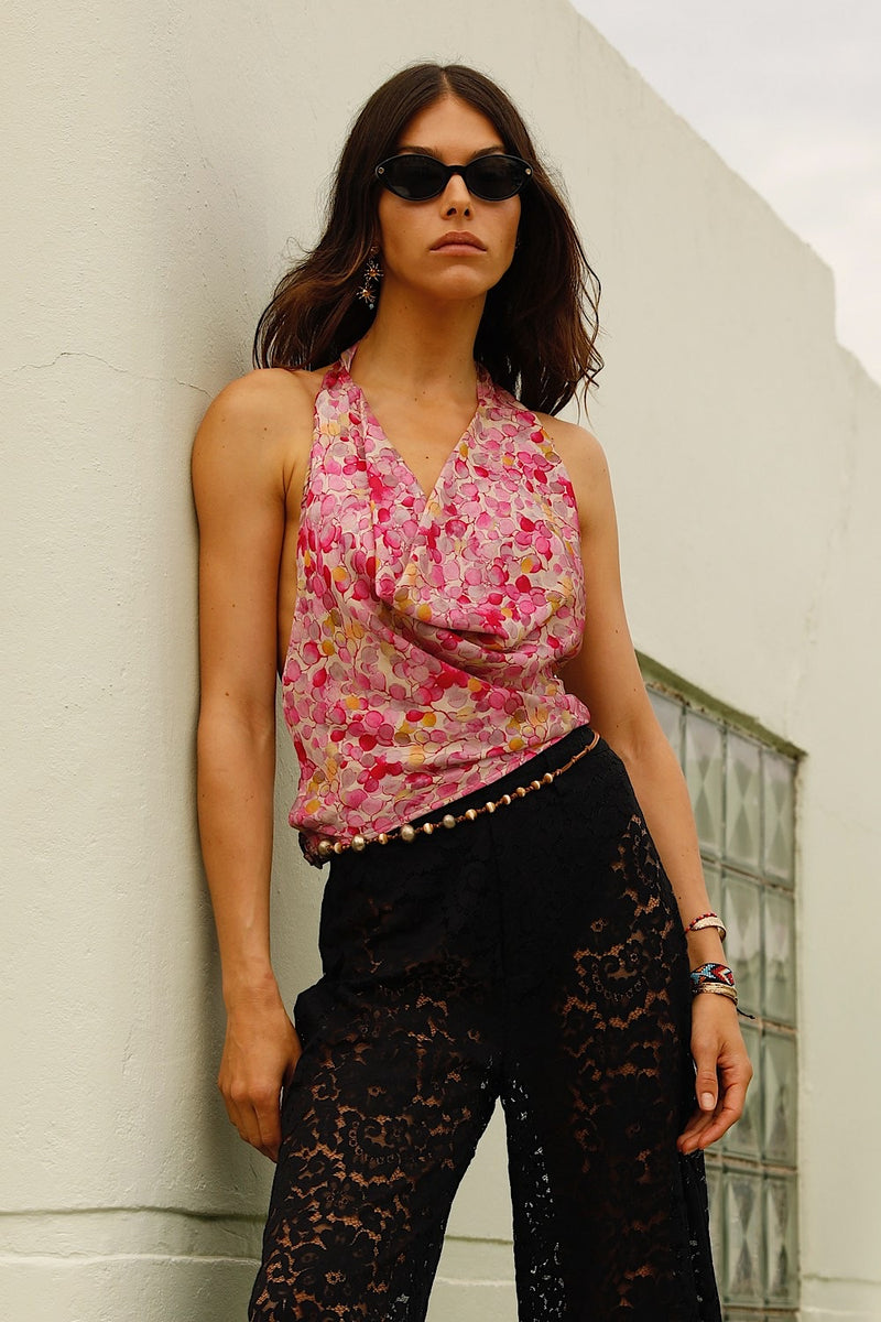 Cherry Blossom Girl Silk Halter Top