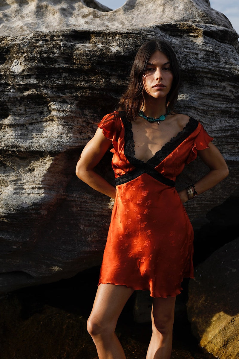 I Remember Everything Silk Jacquard Mini Dress