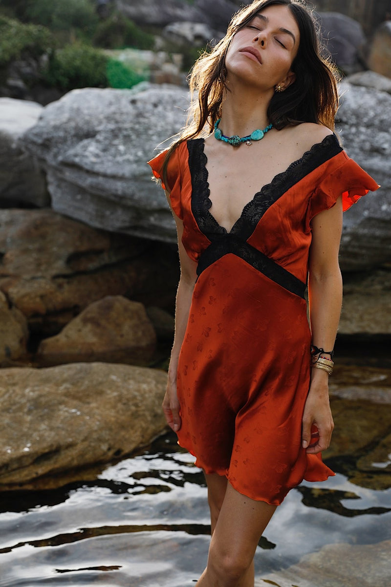 I Remember Everything Silk Jacquard Mini Dress