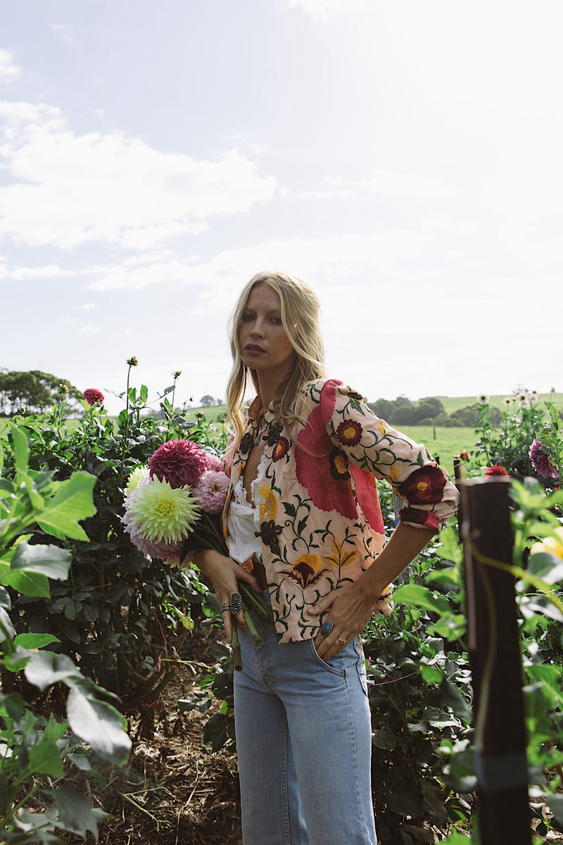 Come Together Silk Crepe Embroidered Jacket