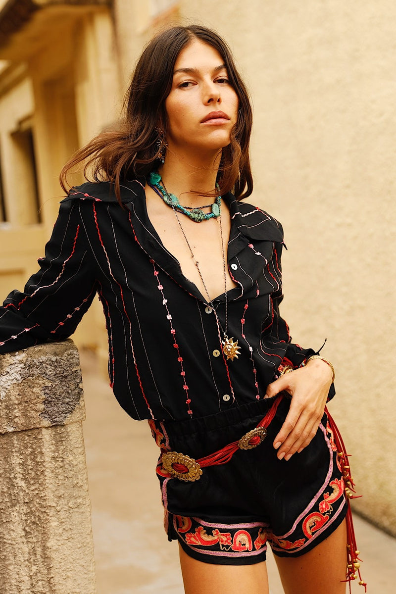 End of the Line Cotton Long Sleeve Blouse