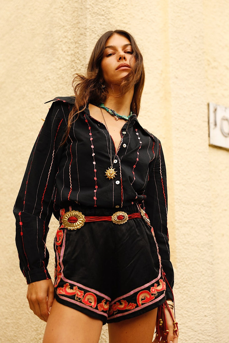 End of the Line Cotton Long Sleeve Blouse