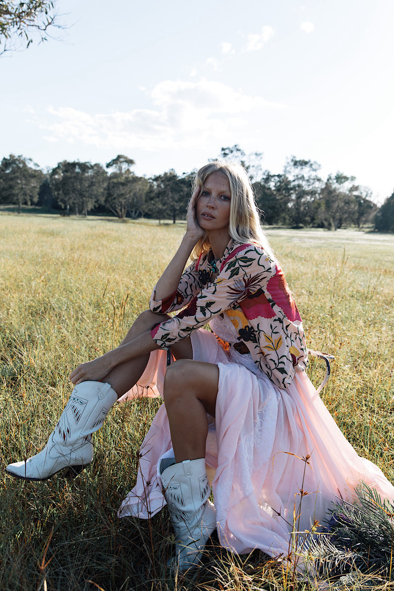 Come Together Silk Crepe Embroidered Jacket