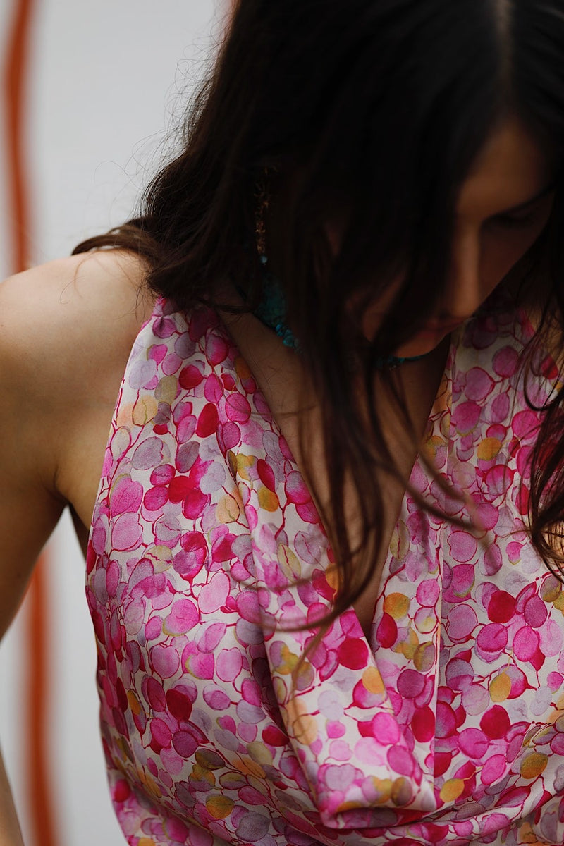Cherry Blossom Girl Silk Halter Top