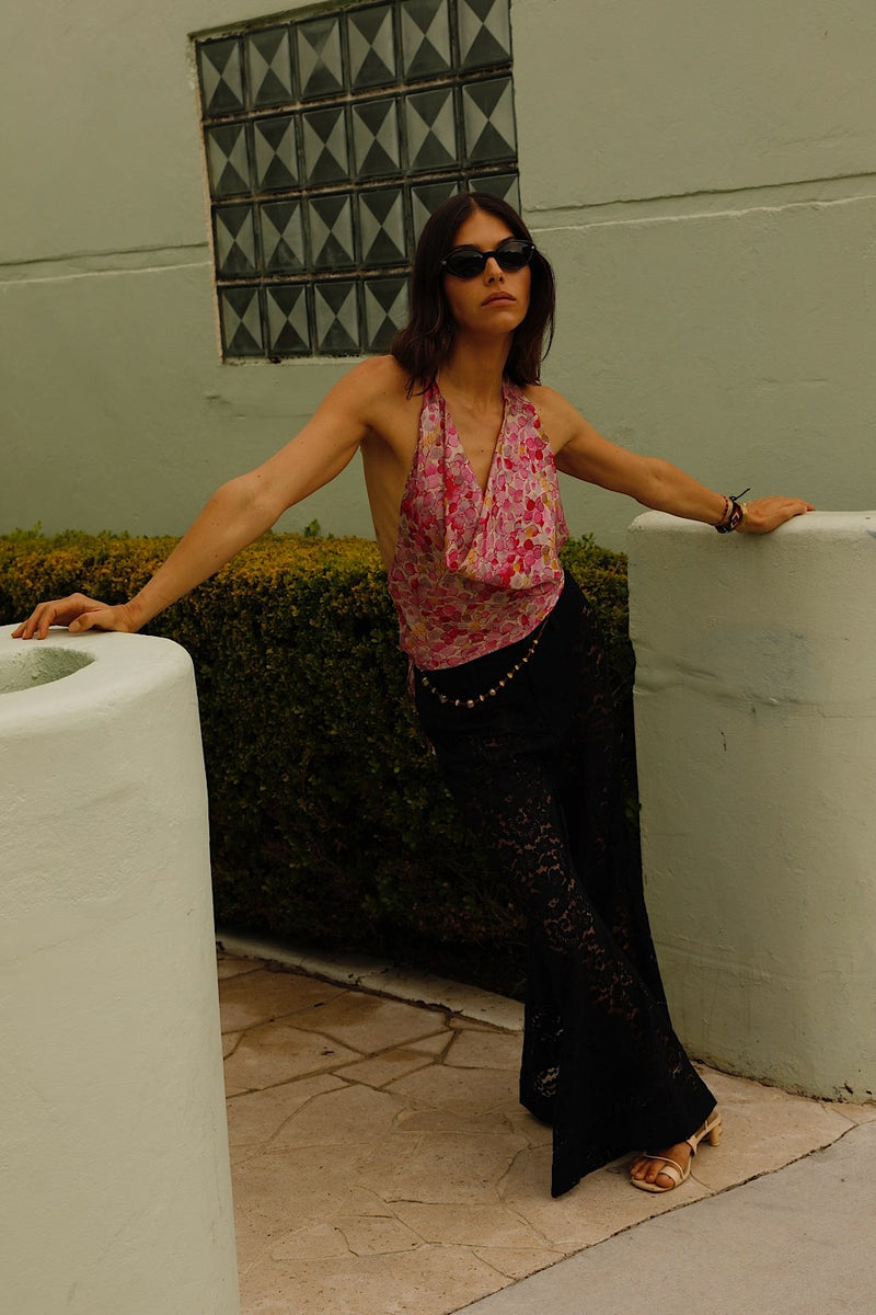 Back in Black Lace Flare Pants