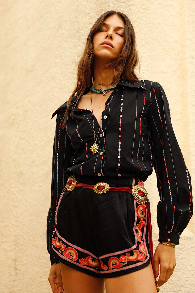 End of the Line Cotton Long Sleeve Blouse