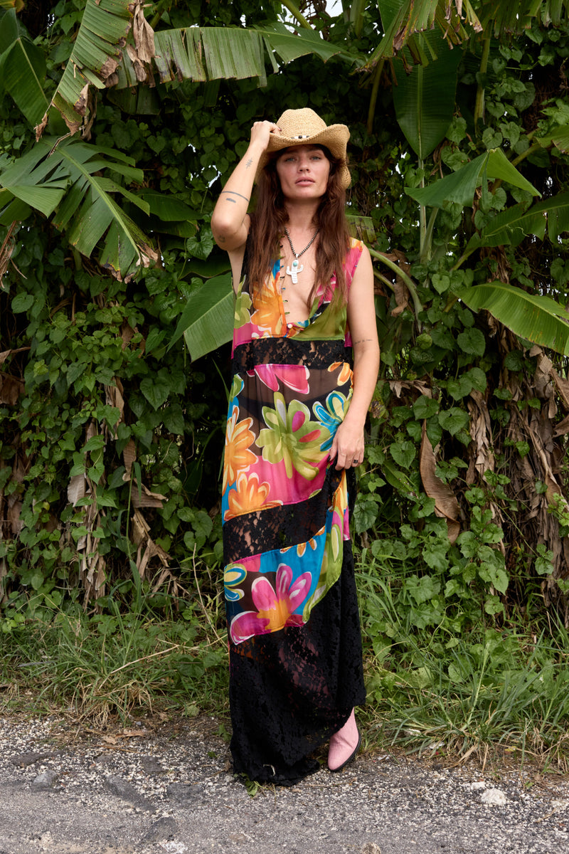 Sunshine of Your Love Silk + Lace Dress