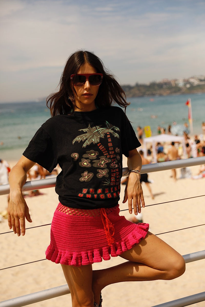 Satisfy My Soul Crochet Skirt - Cherry