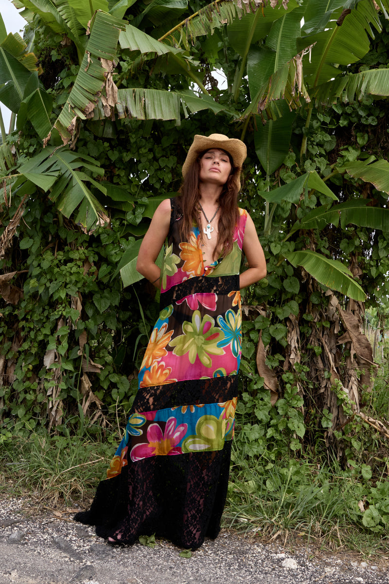 Sunshine of Your Love Silk + Lace Dress