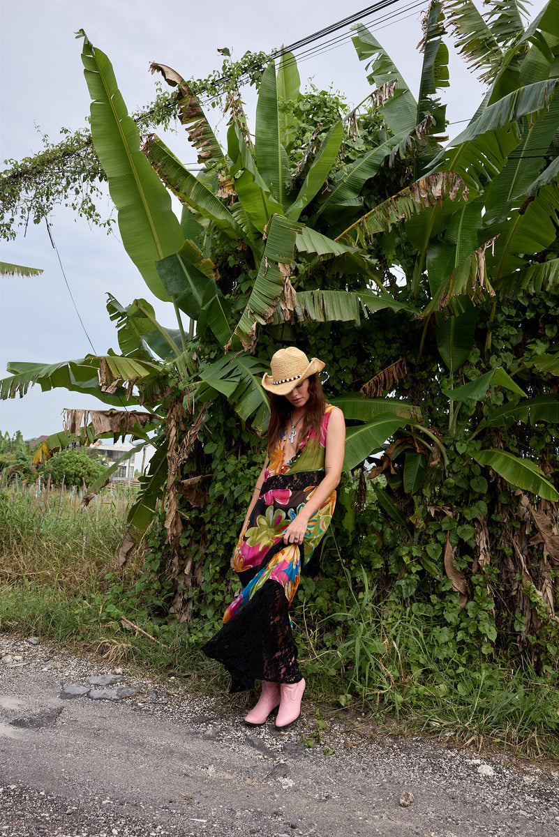 Sunshine of Your Love Silk + Lace Dress