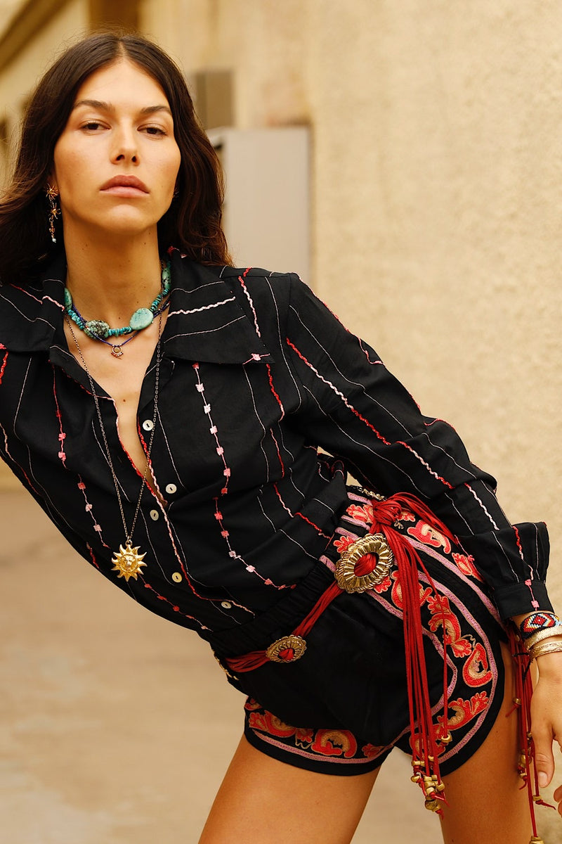 End of the Line Cotton Long Sleeve Blouse