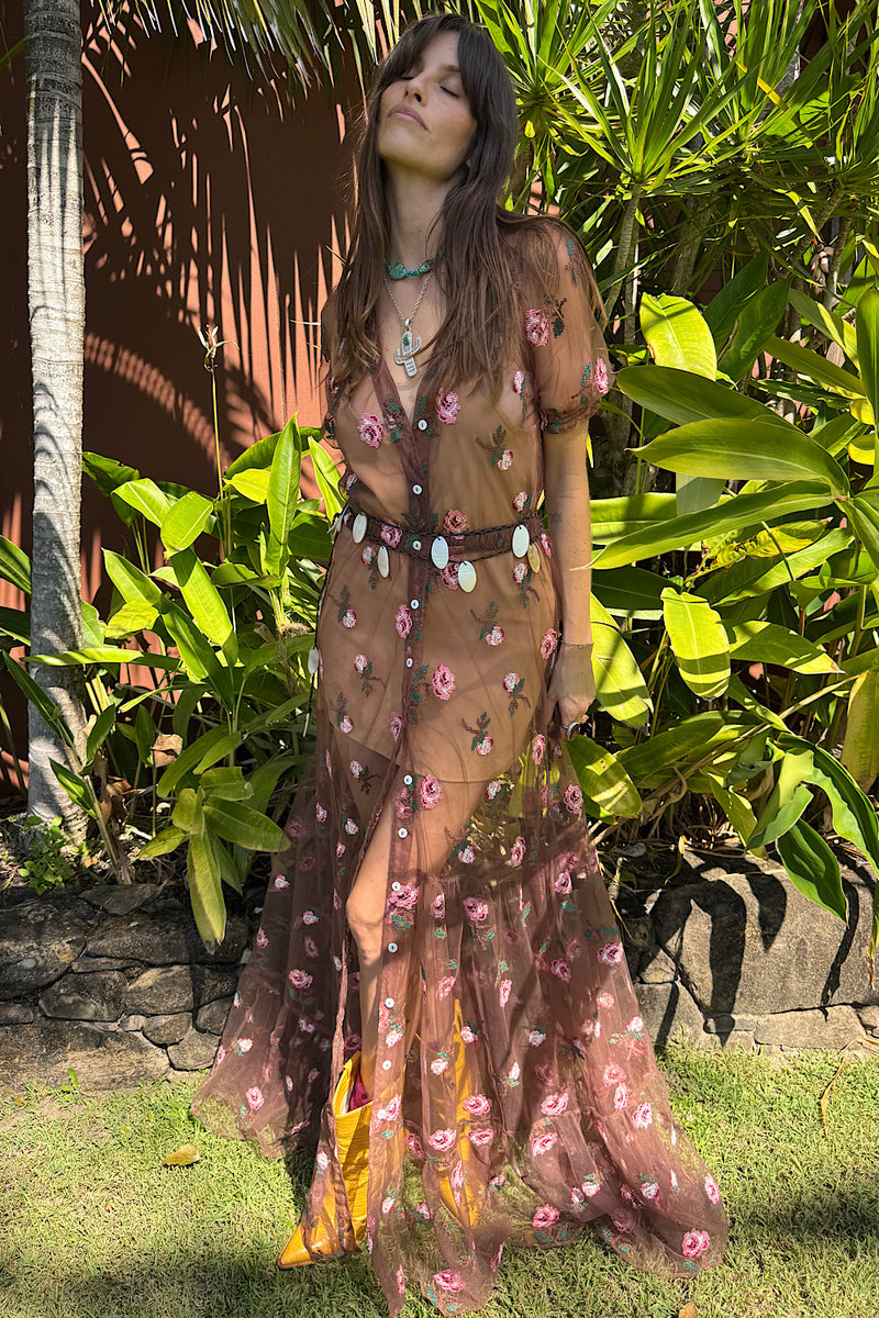 Last Night Tulle Embroidered Maxi Dress