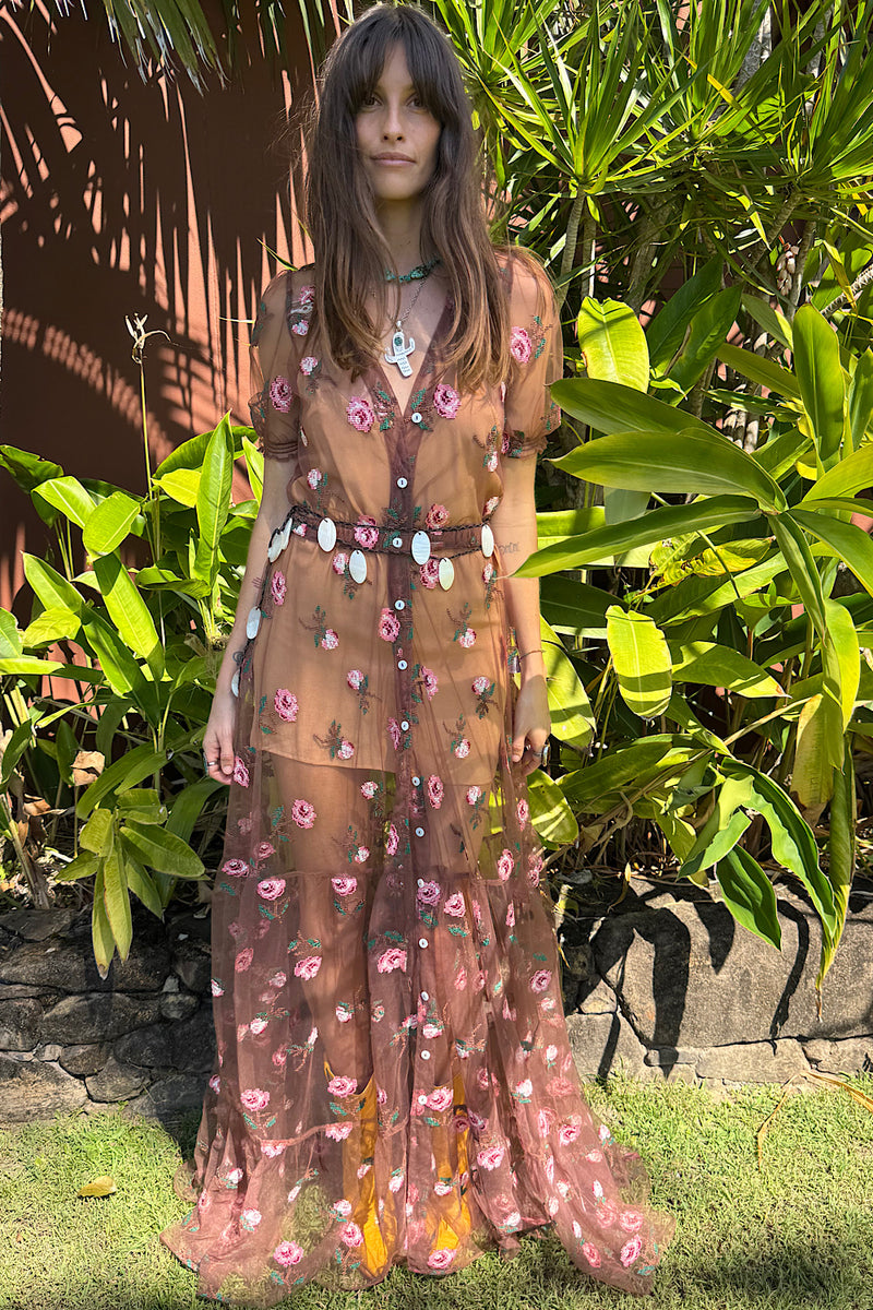 Last Night Tulle Embroidered Maxi Dress