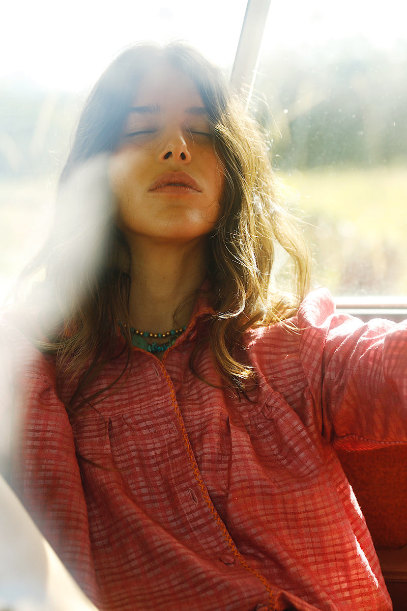 Break On Through Raw Silk Blouse - Raspberry