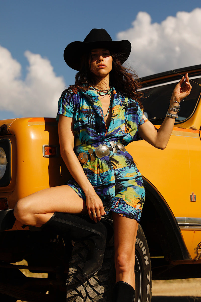Daydream Believer Silk Wrap Mini Dress