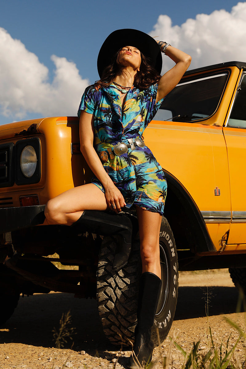 Daydream Believer Silk Wrap Mini Dress