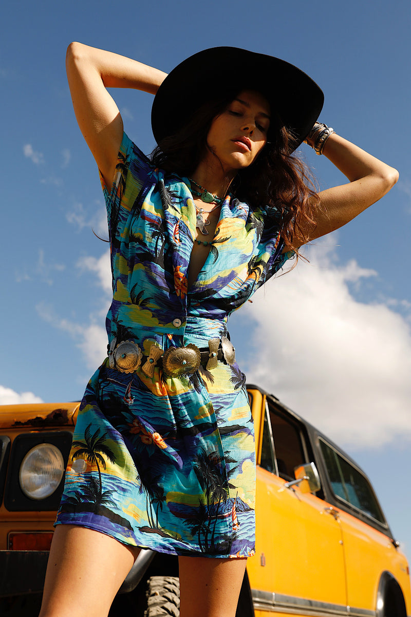 Daydream Believer Silk Wrap Mini Dress