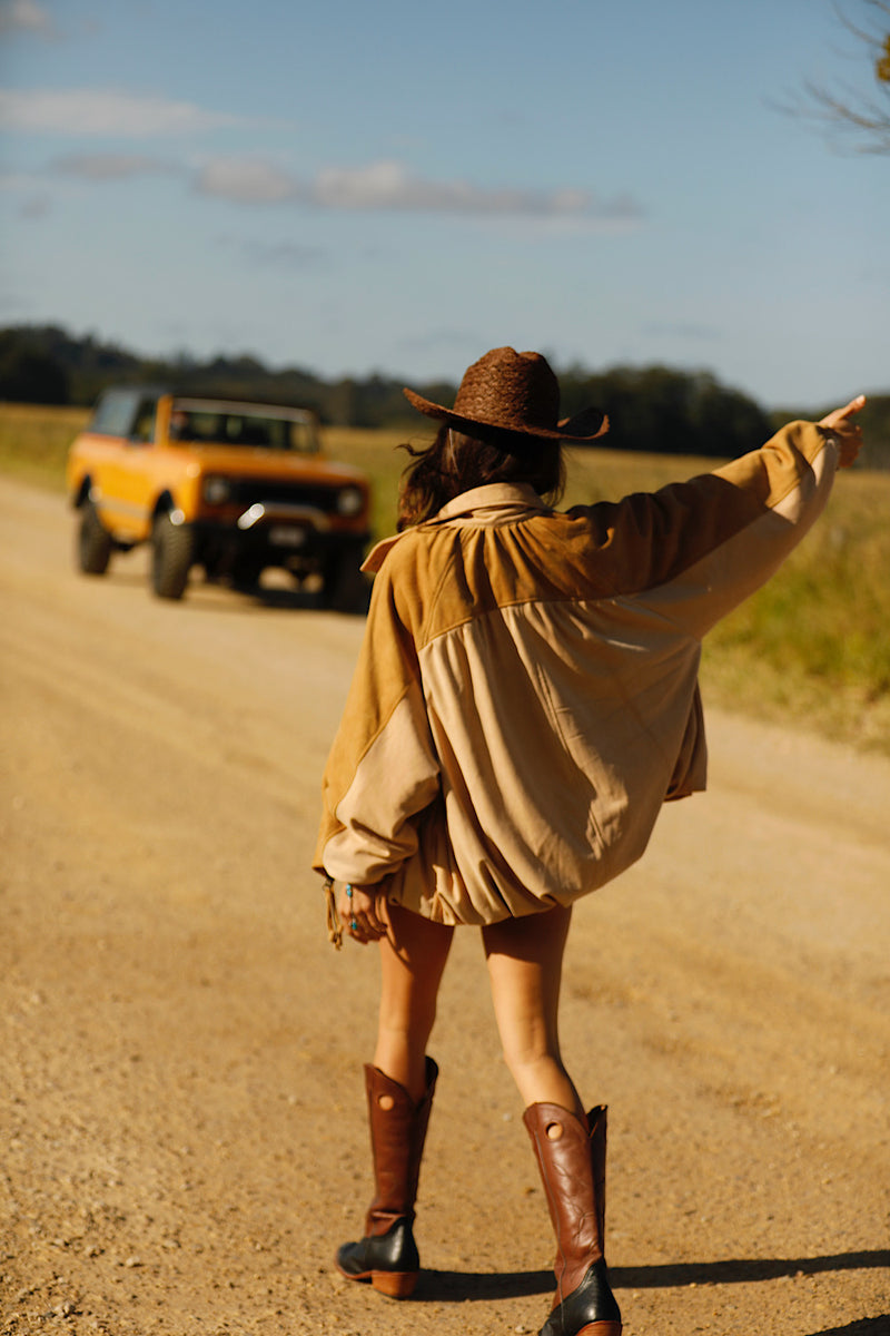 Canyon Ride Suede SlouchBomber Jacket