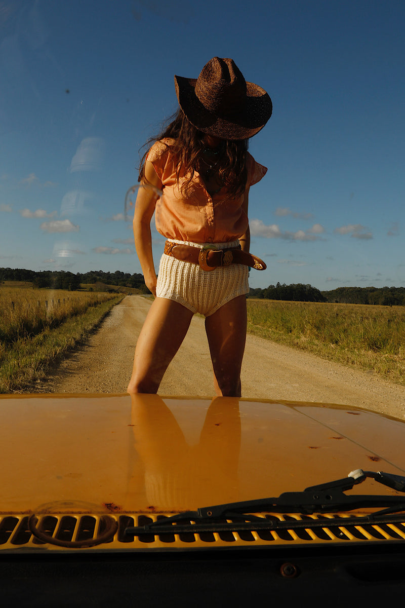 Shadows And Light Embroidered Blouse - Apricot
