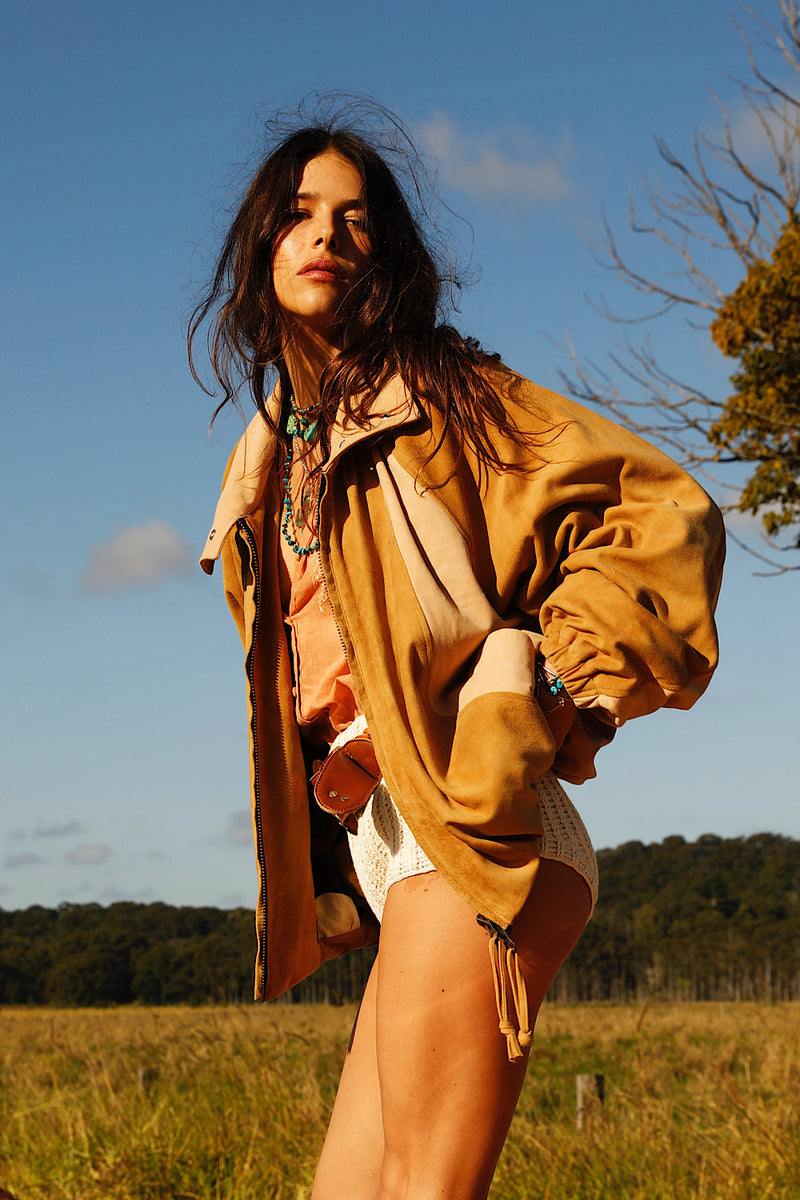 Canyon Ride Suede SlouchBomber Jacket