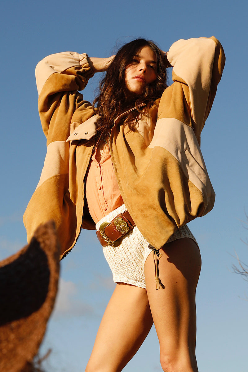 Canyon Ride Suede SlouchBomber Jacket