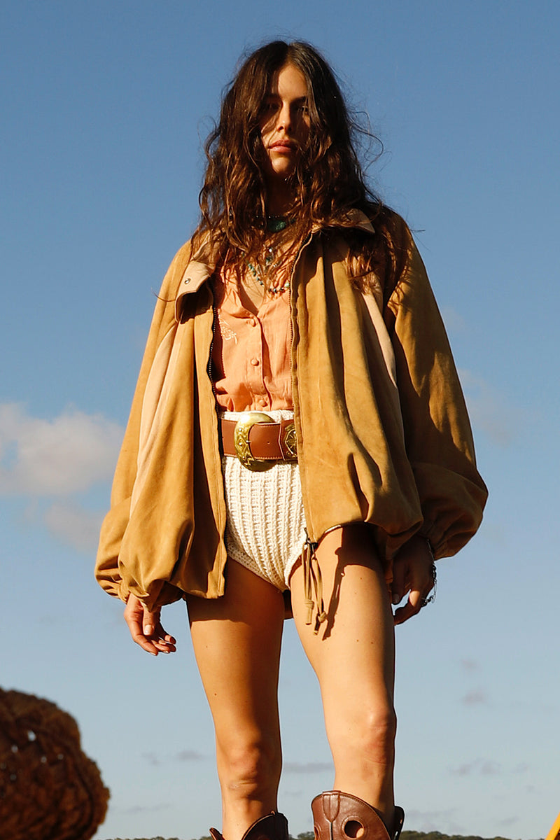 Canyon Ride Suede SlouchBomber Jacket