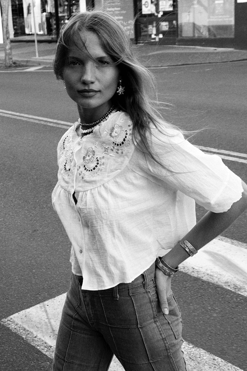 Arabella Cotton Embroidered Blouse