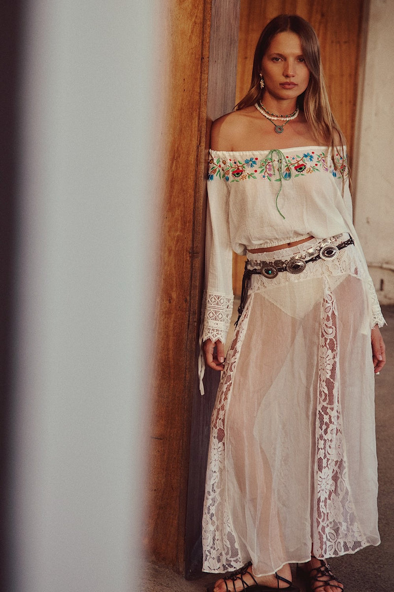 Sweet Marie Embroidered Folk Blouse