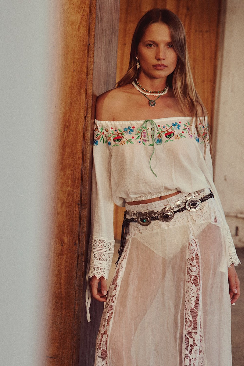 Sweet Marie Embroidered Folk Blouse