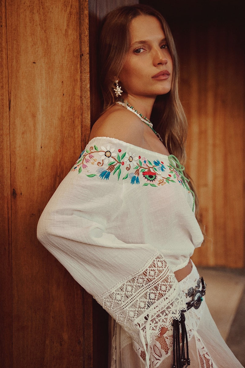 Sweet Marie Embroidered Folk Blouse