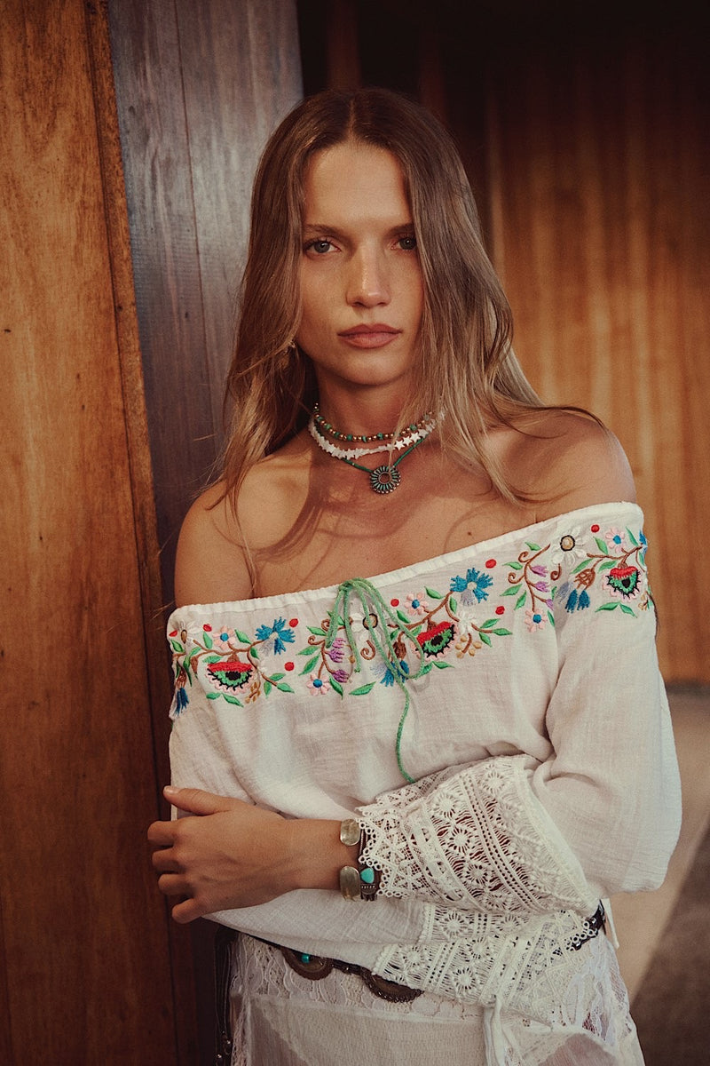 Sweet Marie Embroidered Folk Blouse