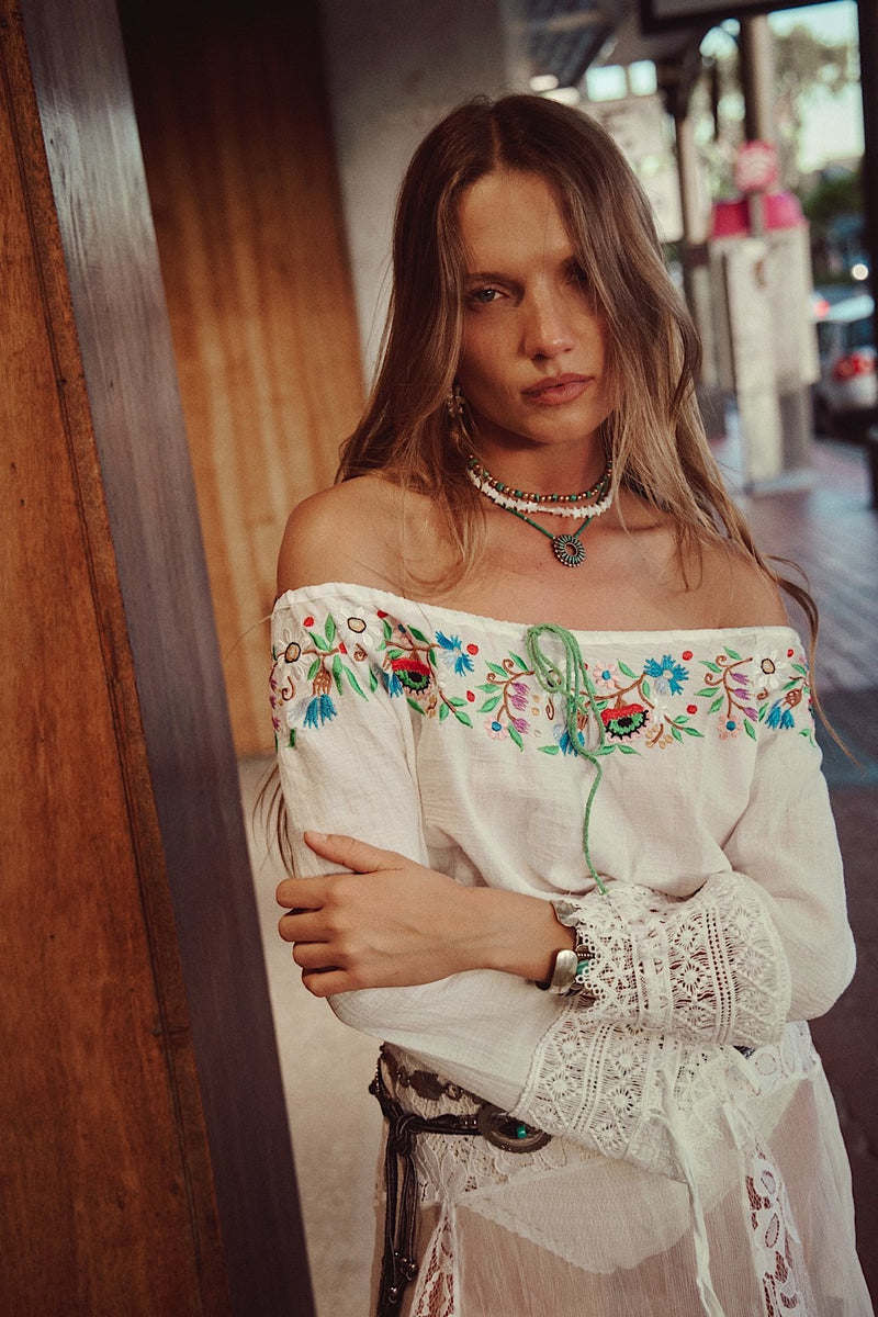 Sweet Marie Embroidered Folk Blouse