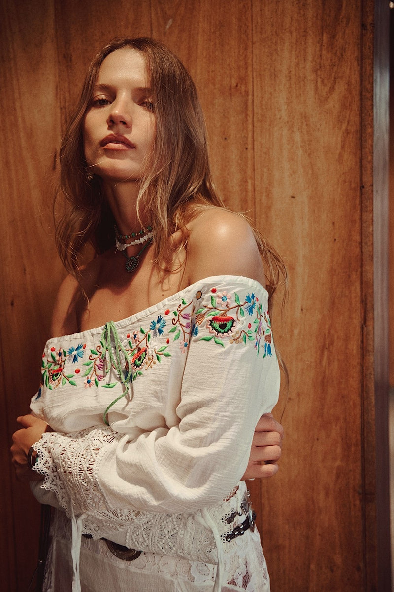 Sweet Marie Embroidered Folk Blouse