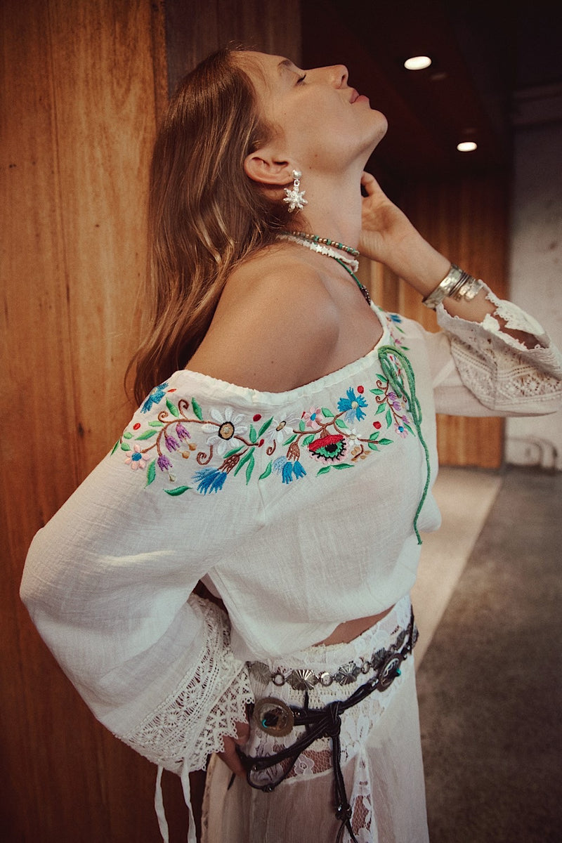 Sweet Marie Embroidered Folk Blouse