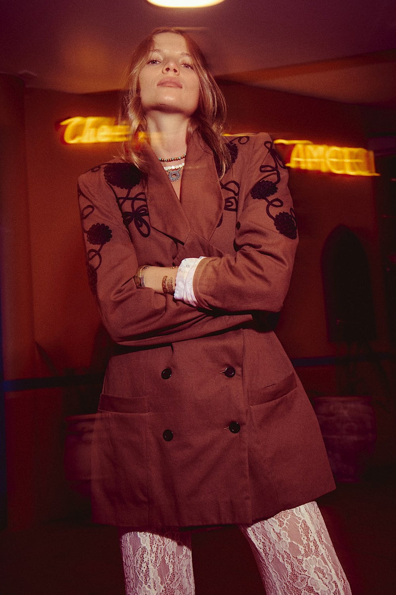 Gimme Shelter Embroidered Twill Blazer
