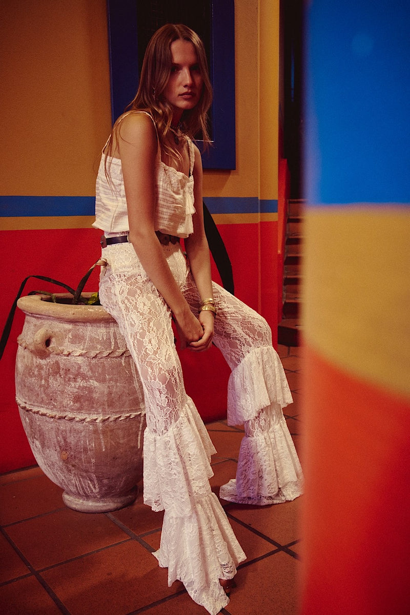 Sister Moon Ruffle Lace Flares