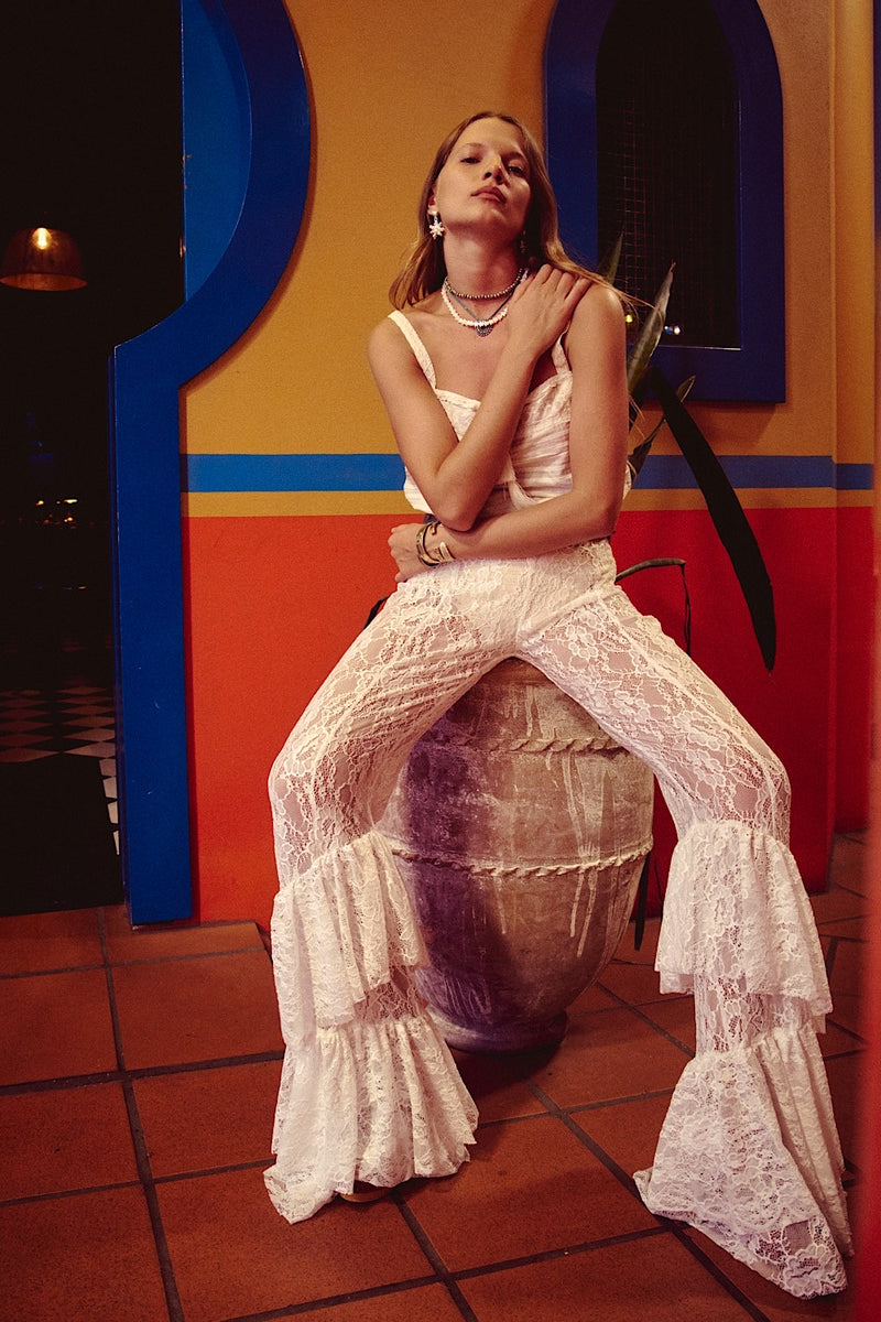 Sister Moon Ruffle Lace Flares