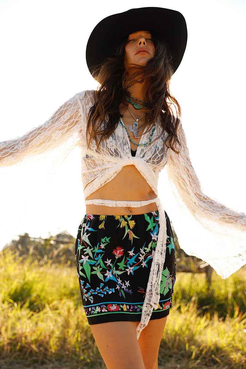 Lady Day Silk Mini Skirt - Taormina