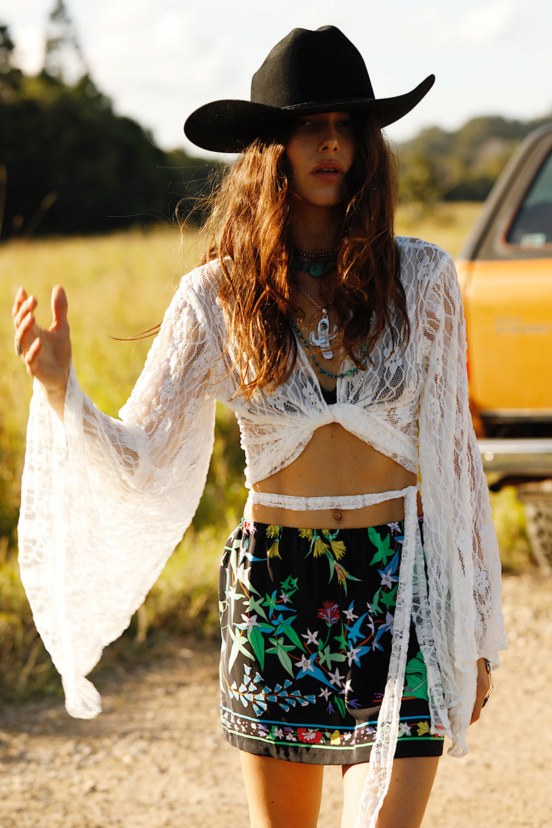 Lady Day Silk Mini Skirt - Taormina