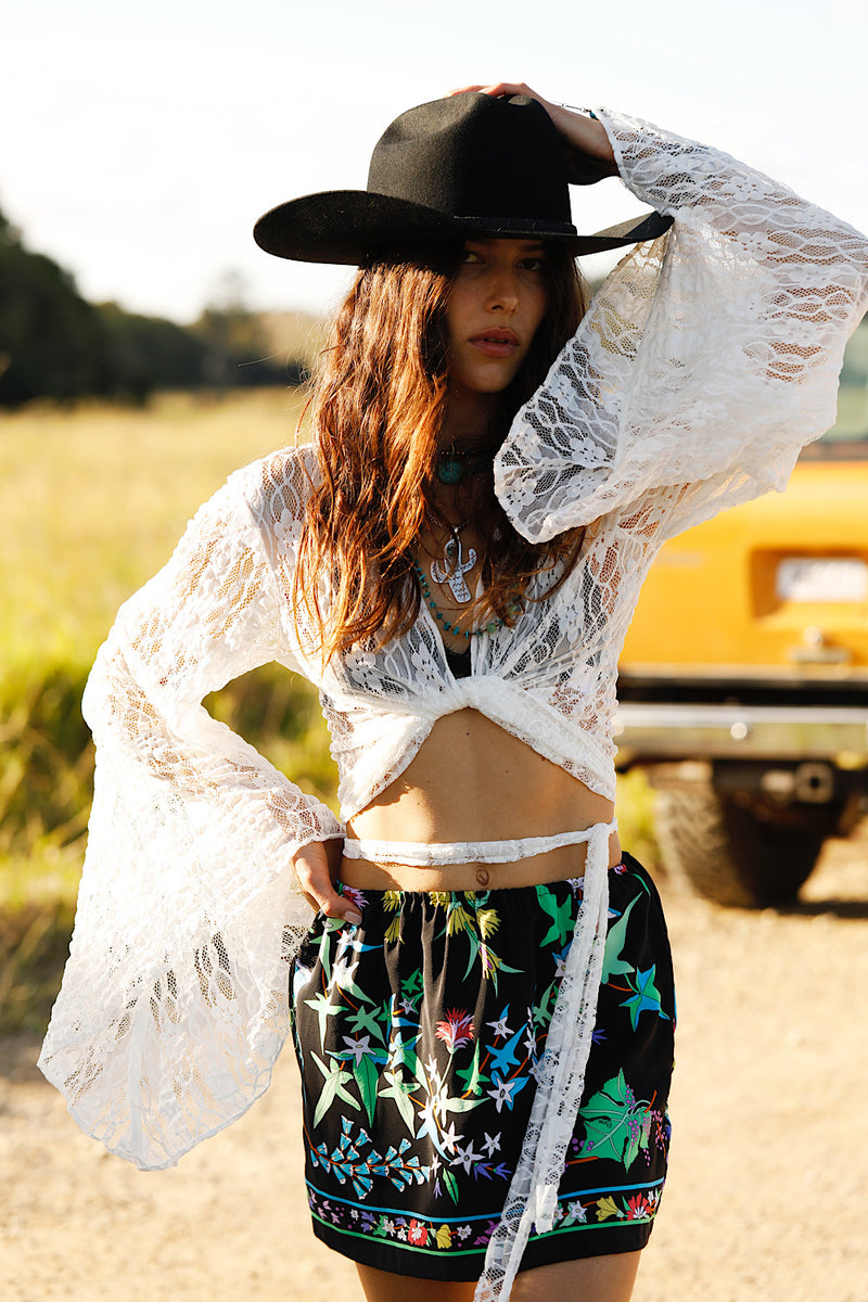 Lady Day Silk Mini Skirt - Taormina