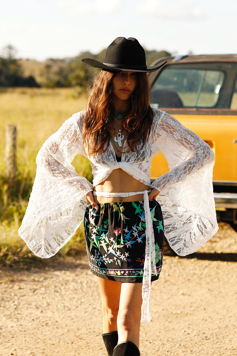 Lady Day Silk Mini Skirt - Taormina