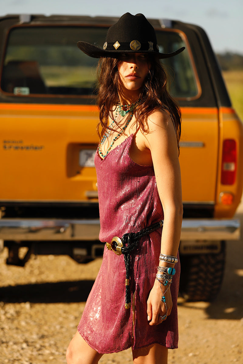 Braided Leather + Brass Lariat Belt