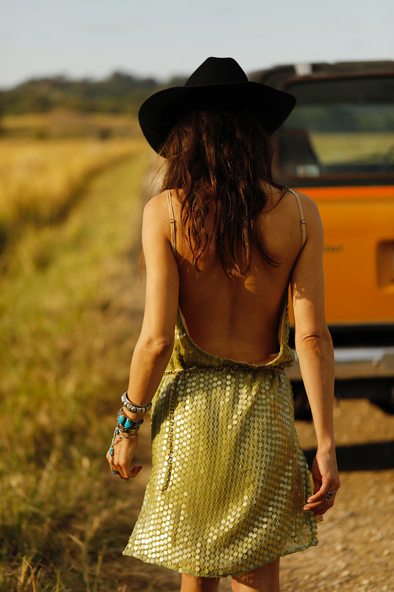 Lady Stardust Beaded Silk Mini Dress