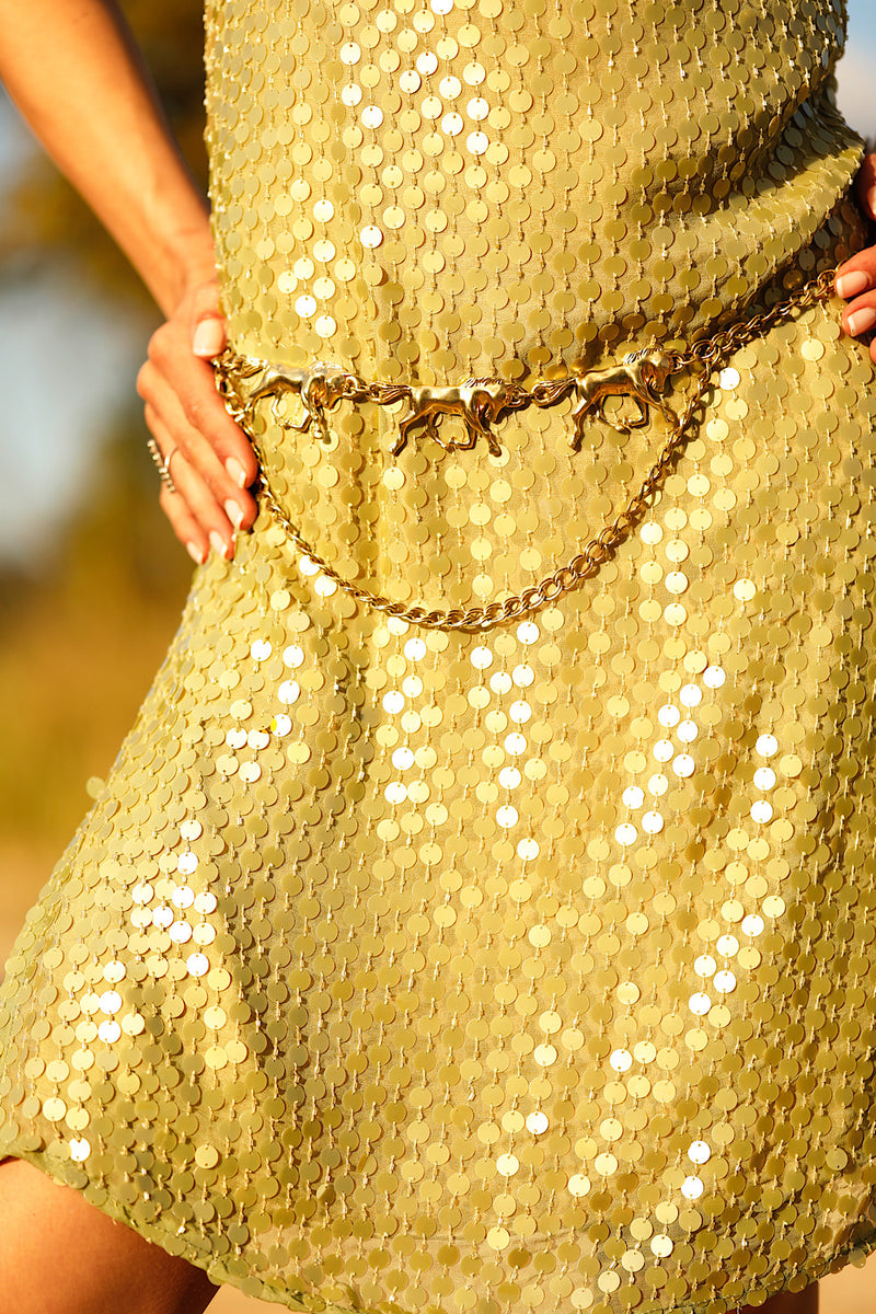 Lady Stardust Beaded Silk Mini Dress